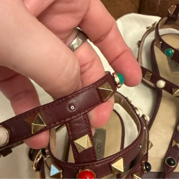 Studded Multicolor Sandals by Valentino Garavani size 39 runs small 38 - Picture 6 of 12